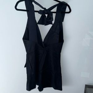 NWT FREE PEOPLE TUXEDO STYLE SHORTS ROMPER 0